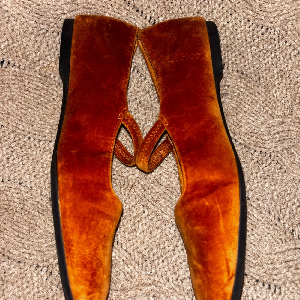 NWOT Everlane The Day Velvet Mary Jane Ballet Flats Toasted Almond Size 8 - Picture 6 of 7